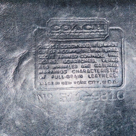 Coach Vintage NYC Black Saddle Pouch Large Shoulder Leather Bag 9585 - Picture 7 of 10